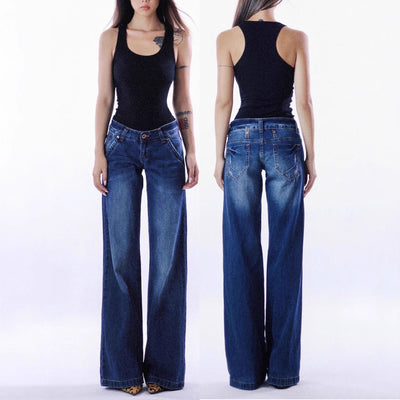 Jeans Rectos Retro Cintura Baja Efecto Desgastado - Image 2