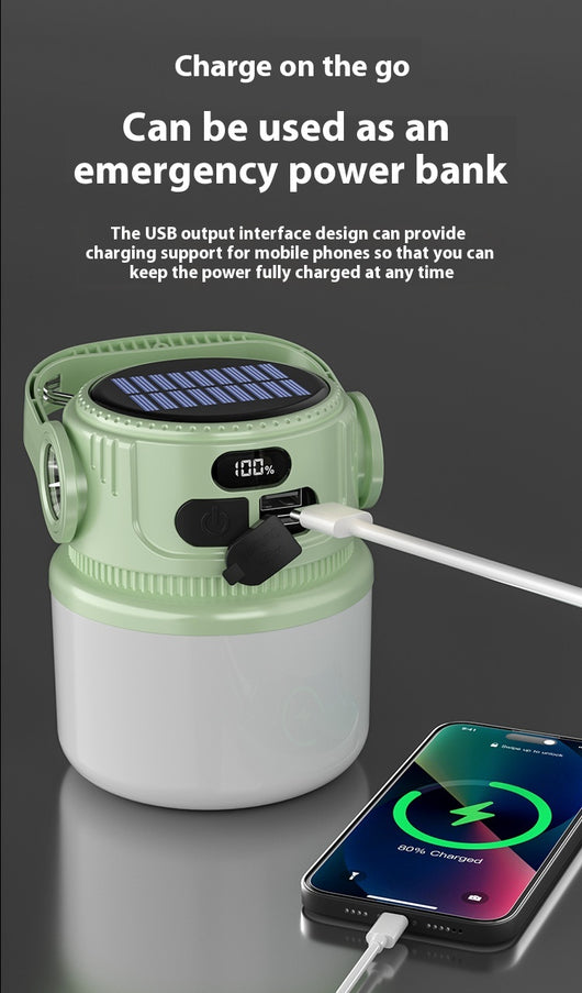 Linterna de Camping Solar Recargable con Múltiples Modos de Iluminación - Image 10