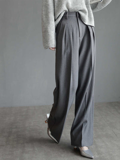 Pantalones de Talle Alto Mujer Pierna Ancha Recta Elegantes - Image 5