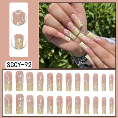 Uñas Postizas Degradado Floral con Efecto Espejo Electroplatado - Image 22