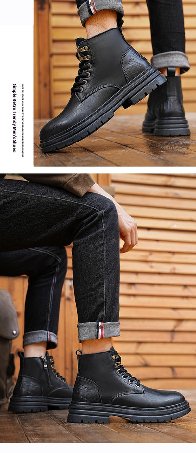 Botas de Trabajo Vintage Americano Alto Otoño Invierno - Image 6