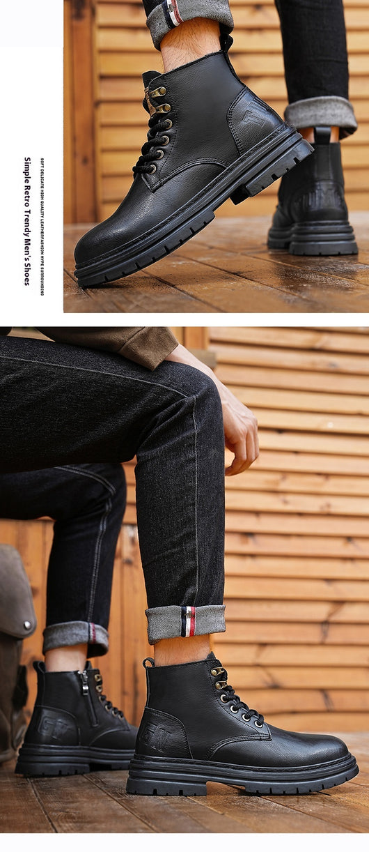Botas de Trabajo Vintage Americano Alto Otoño Invierno - Image 6