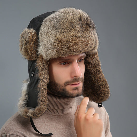 Gorro Térmico Unisex de Piel de Conejo con Protección Auditiva para Clima Frío - Image 12