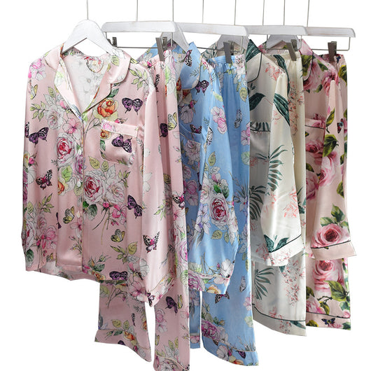 Pijama de Seda Estampado Talla Grande - Ropa de Casa Europea - Image 12