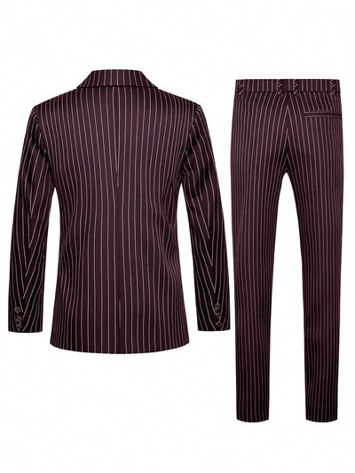 Conjunto de Traje Ejecutivo a Rayas para Hombre - Image 33