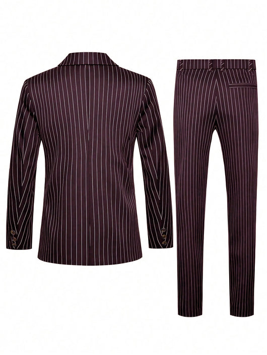 Conjunto de Traje Ejecutivo a Rayas para Hombre - Image 33