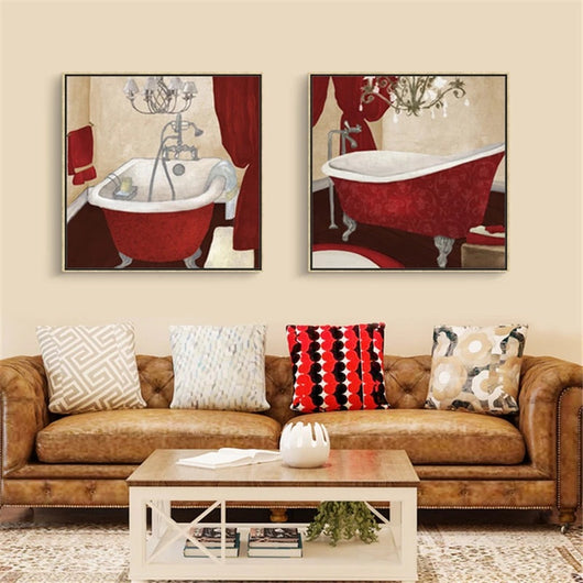 Cuadro Decorativo Baño Estilo Retro Moderno - Póster Mural - Image 4