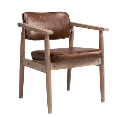 Silla Retro de Madera Maciza con Respaldo y Reposabrazos para Café - Image 5