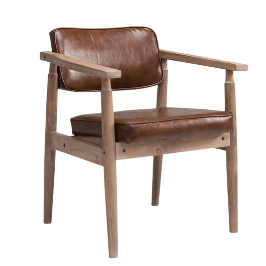 Silla Retro de Madera Maciza con Respaldo y Reposabrazos para Café - Image 5