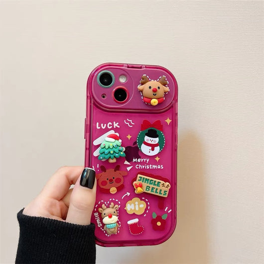 Funda iPhone Navideña con Diseño de Reno y Papá Noel - Protección Silicona Flip para iPhone 15, 14, 13, 12, 11 Pro Max - Image 8