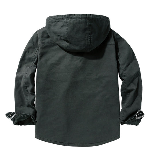 Abrigo de Algodón Grueso con Capucha para Hombre - Largo Medio - Image 11