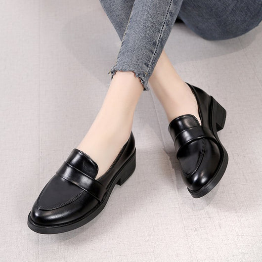 Zapatos Casuales de Tacón Grueso y Punta Afilada para Mujer - Image 12