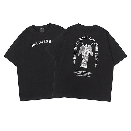 Camiseta Suelta Hip Hop con Estampa de Retrato - Manga Corta - Image 10