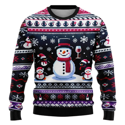 Suéter Navideño Muñeco de Nieve Estampado para Fiestas Cuello Redondo - Image 18