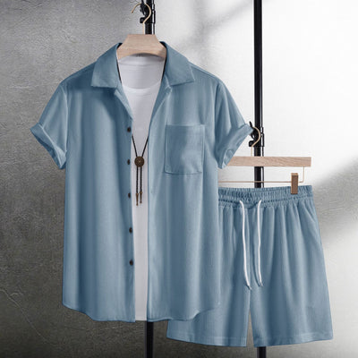 Conjunto de Verano para Hombre: Camisa Casual de Manga Corta y Pantalones de Playa - Image 8