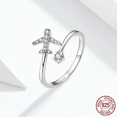 Anillo de Plata con Diseño de Avión - Joya Minimalista para Mujer - Image 2