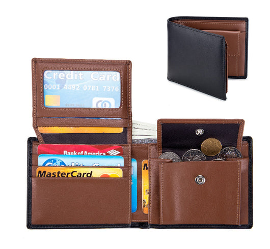 Billetera Corta de Cuero Genuino para Hombre - Diseño Trifold - Image 12