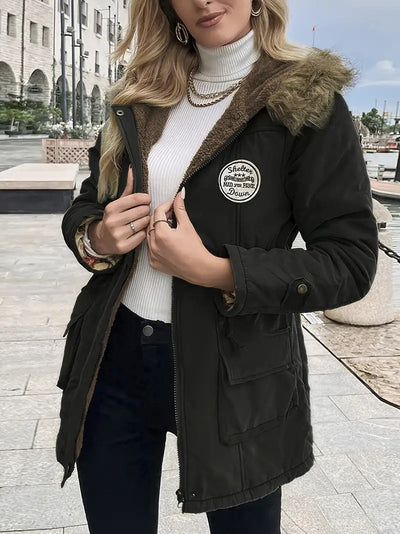 Chaqueta Hoodie Ajustada Casual Cordones Mujer Largo Europeo Americano - Image 10