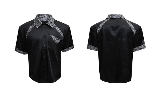 Camisa de Patchwork Cuero Serpiente con Remaches Metálicos - Image 12