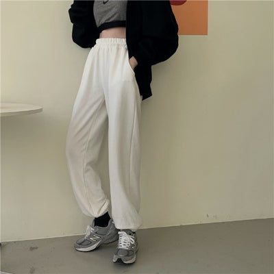 Pantalones Deportivos Blancos Holgados para Mujer - Otoño y Verano - Image 2