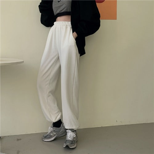 Pantalones Deportivos Blancos Holgados para Mujer - Otoño y Verano - Image 2