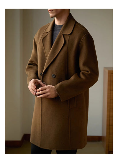Abrigo de Lana Reversible para Hombre - Largo Medio Premium - Image 7