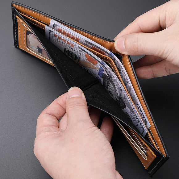 Carteira Masculina de Fibra de Carbono com Zíper e Porta-Cartões