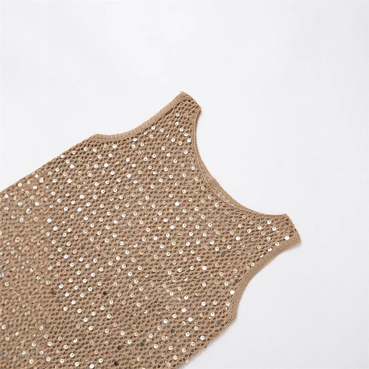 Chaleco Retro Artístico con Lentejuelas Caladas - Image 3