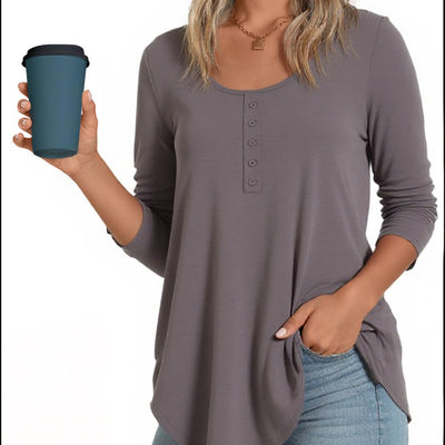 Blusa Larga de Manga Larga Cintura Alta para Otoño - Image 5