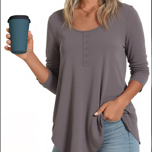 Blusa Larga de Manga Larga Cintura Alta para Otoño - Image 5