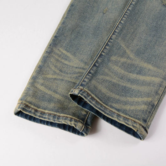 Jeans Rojos Estampados con Pliegues y Cintura Elástica para Hombre - Image 22