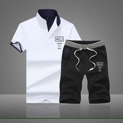 Conjunto Deportivo Casual para Hombre - Camiseta Cuello Mao Manga Corta - Image 9