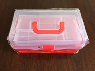 Caja de herramientas artística de 2 niveles con compartimentos - Image 14