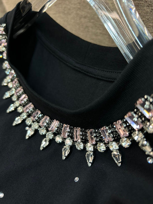Playera Cuello Redondo con Diamantes de Cristal Completo Manga Corta - Image 14
