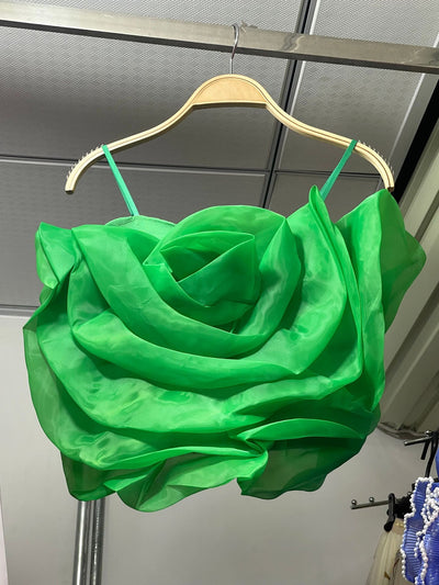 Blusa Vacacional para Mujer con Flores Tridimensionales en Organza - Image 12