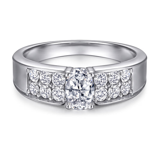 Anillo de Diamante Clásico Cuatro Garras Zirconia Plata S925 - Image 2
