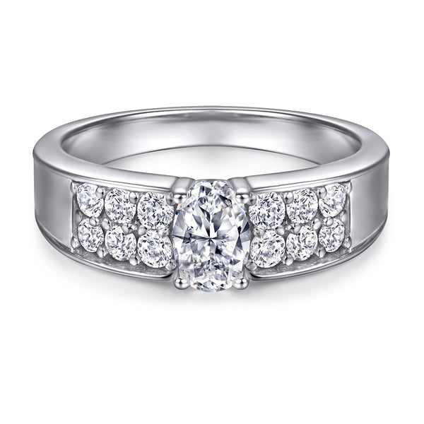 Anillo de Diamante Clásico Cuatro Garras Zirconia Plata S925 - Image 2