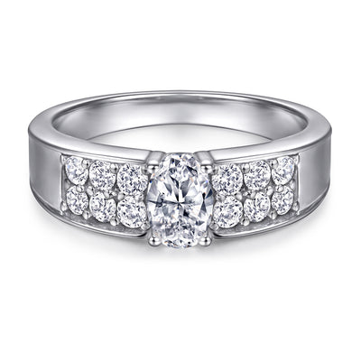 Anillo de Diamante Clásico Cuatro Garras Zirconia Plata S925 - Image 2