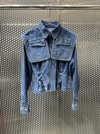 Chaqueta Denim con Costuras Desgastadas y Bolsillos Laterales - Image 9