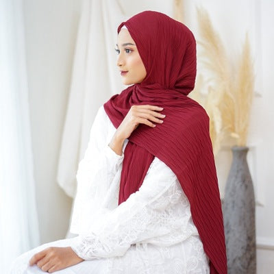 Hijab Chiffón Plisado con Efecto Perla - Capa Versátil - Image 41