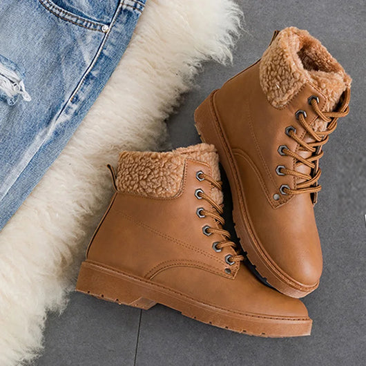 Botas de Nieve Térmicas con Cordones de Algodón - Image 14