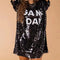 Blusa Suelta Lentejuelas Manga Corta Talla Grande para Mujer