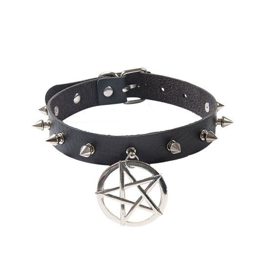 Choker de Cuero Negro Ajustable con Encaje - Image 7