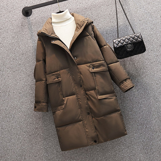 Chaqueta Acolchada Suelta con Capucha y Bolsillos