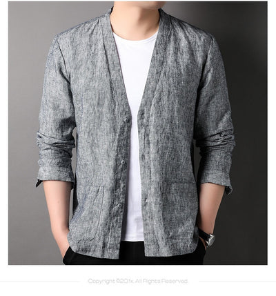Camisa Casual Manga Larga Escote V para Hombre - Image 16