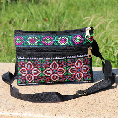 Bolsa Bandolera Doble Compartimento con Bordado Artesanal - Image 21