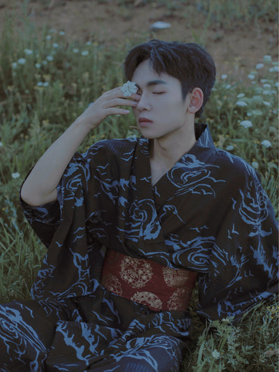 Yukata Japonés de Verano para Hombre - Ropa de Descanso Tradicional - Image 24