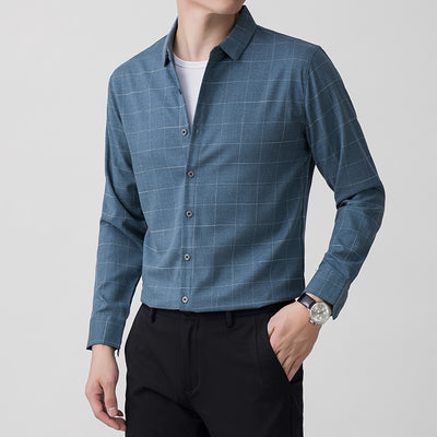 Camisa a Cuadros Otoño Hombre Cuello Cuadrado - Image 2