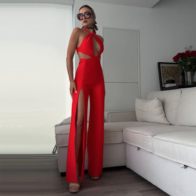 Jumpsuit de Fiesta Elegante para Mujer con Cuello Halter - Image 22