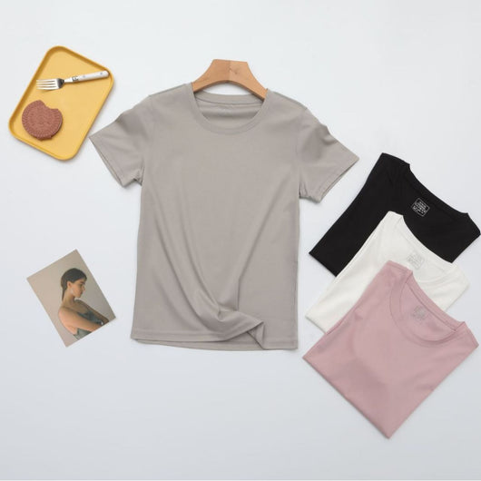 Blusa Fresca de Algodón y Seda de Gusano para Mujer - Manga Corta Verano - Image 4